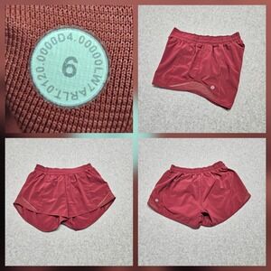 Lululemon Hotty Hot ll Long  Chianti Maroon Shorts 4" Size 6